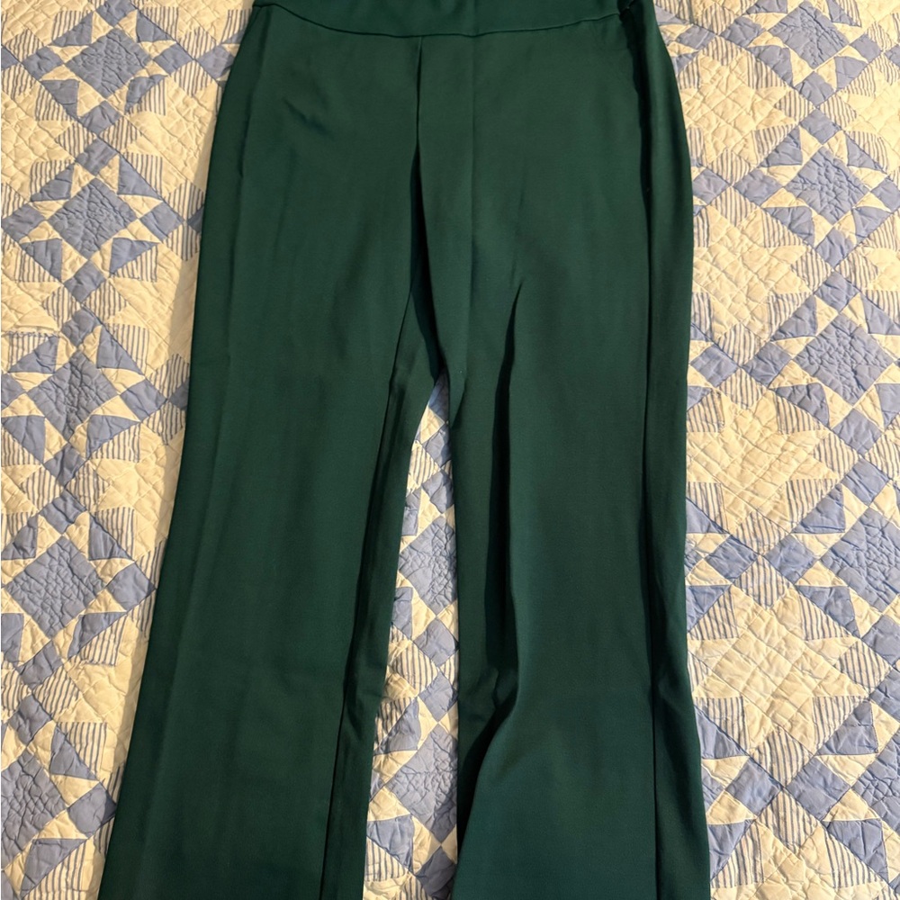 Elegant Dark Green Women's Straight Slim Pants